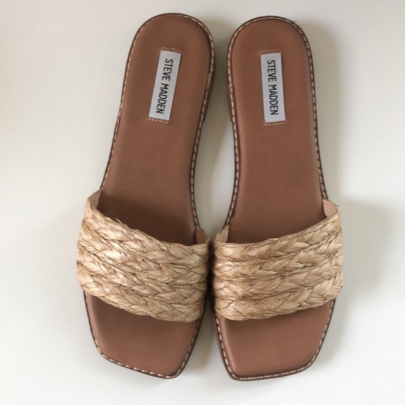 Steve Madden “Sandra” natural raffia slides, size 10. Like new! - Picture 3 of 3